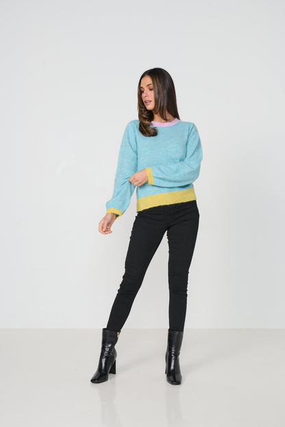 Seafoam Block Colour Knit
