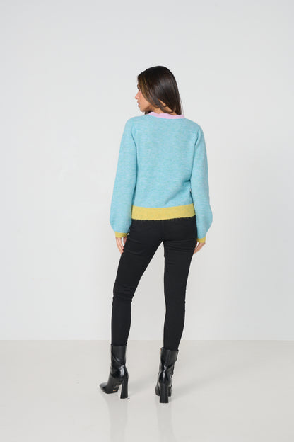 Seafoam Block Colour Knit
