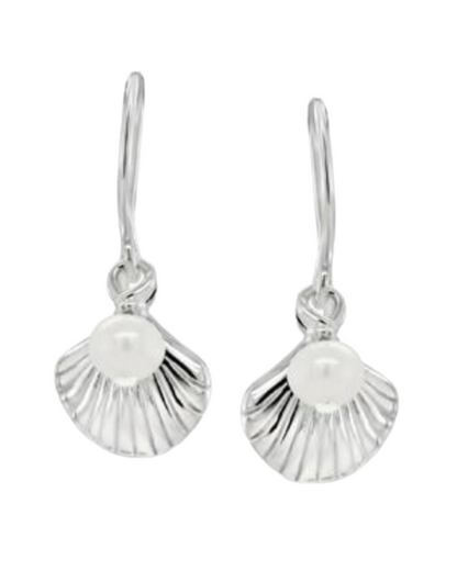 Siren Shell & Freshwater Pearl Earrings Sterling Silver
