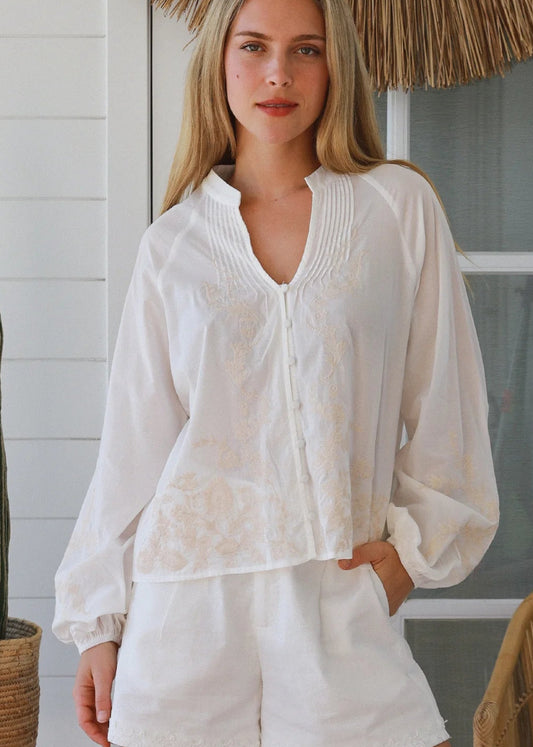 Ella Embroidered Shirt by Salty Palm
