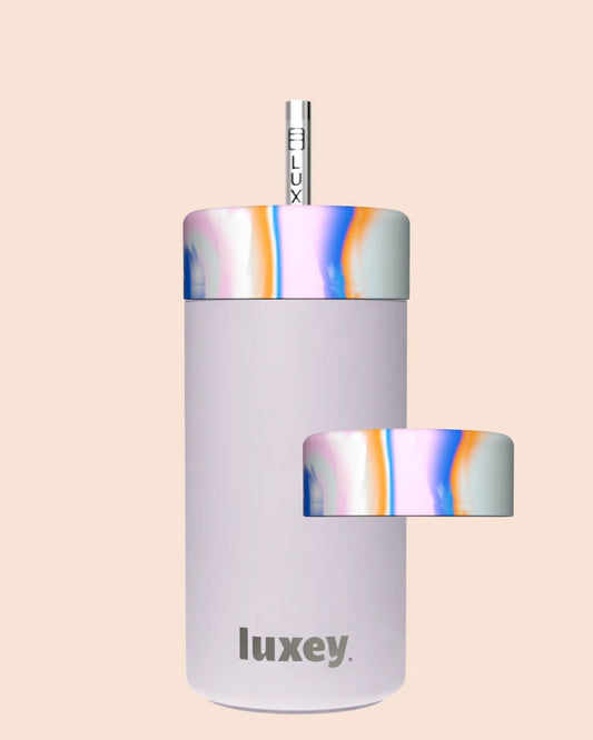Duo Switch Stainless Steel Iced & Hot Coffee Cup in Rainbow Swirl 340ml