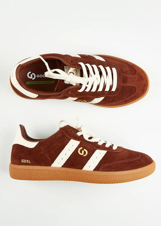 GOODSOLE 2001 Parallel Sneaker Coffee Suede/Ivory Leather