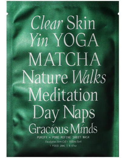 Purify & Pore Refine Sheet Mask by Gracious Minds stocked at Lola + Lola, Loloma Living Tamborine Mountain boutique