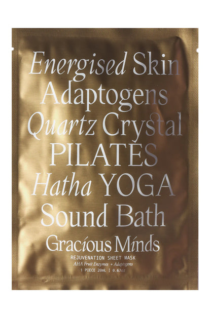 Rejuvenation Gold Sheet Mask by Gracious Minds hydrating radiance skincare treatment