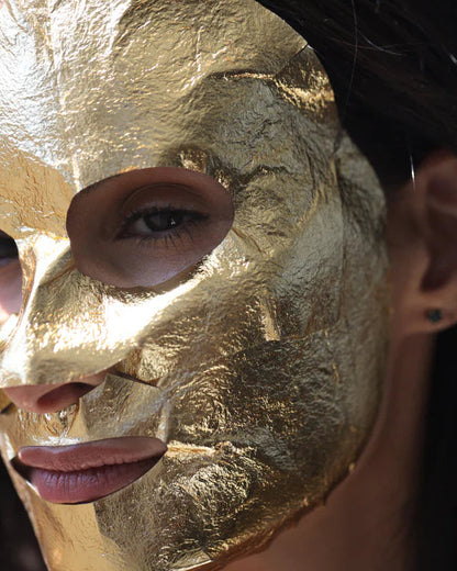 Rejuvenation Gold Sheet Mask by Gracious Minds for radiant glowing skin. Australian clean natural skincare. Lola + Lola, Loloma Living.