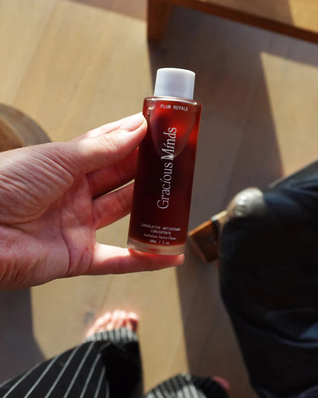 Plum Royale Superlative Antioxidant Concentrate by Gracious Minds. Stocked at Lola + Lola, Loloma Living Tamborine Mountain Gallery Walk boutique.