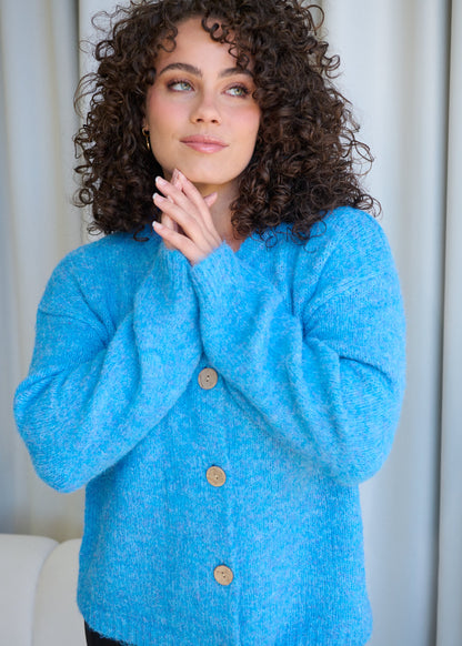 Fluffy Cardigan by Gelatu in Blue