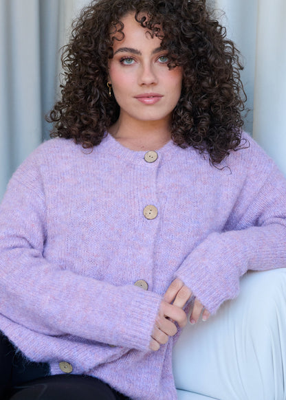 Fluffy Cardigan by Gelatu in Lilac