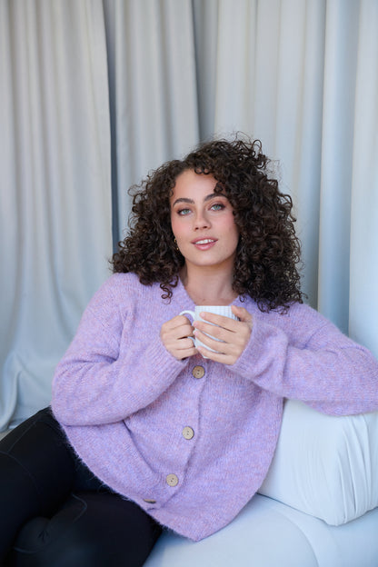 Fluffy Cardigan by Gelatu in Lilac