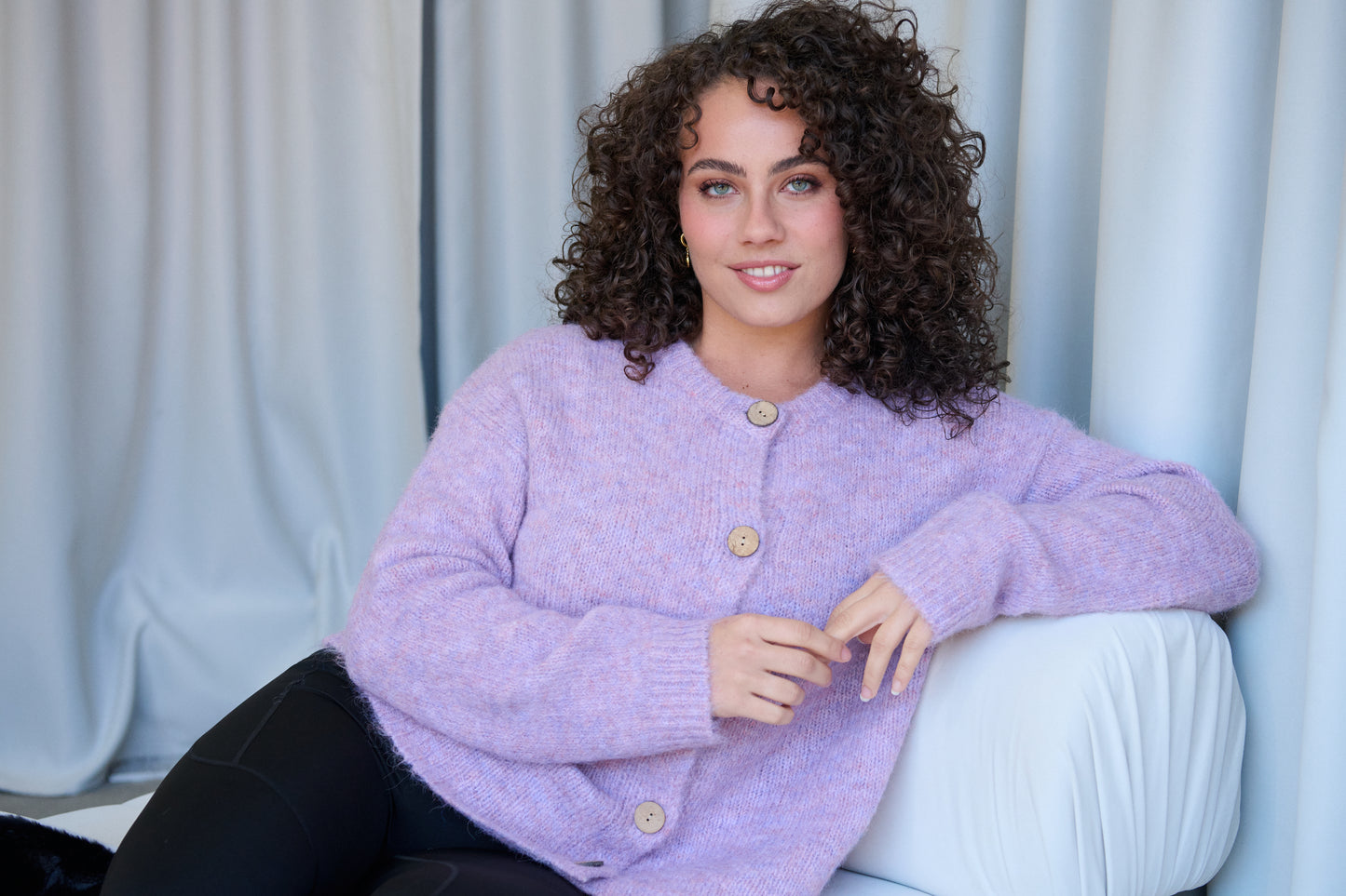 Fluffy Cardigan by Gelatu in Lilac