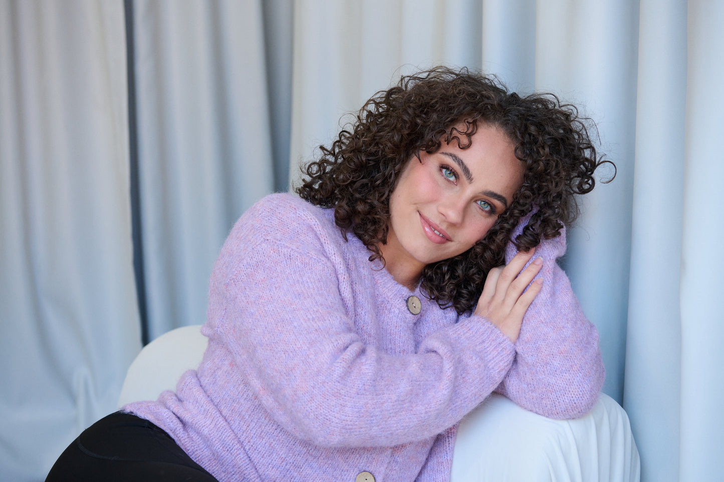 Fluffy Cardigan by Gelatu in Lilac