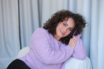 Fluffy Cardigan by Gelatu in Lilac