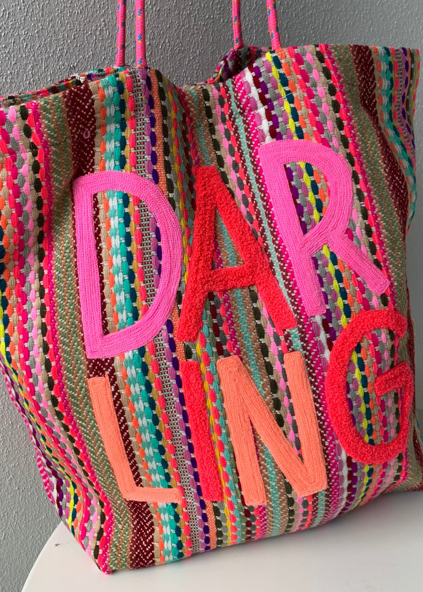 DARLING Embroidered Tote Bag