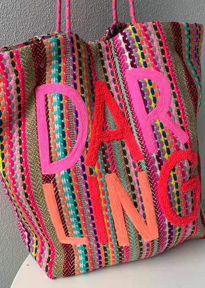 DARLING Embroidered Tote Bag