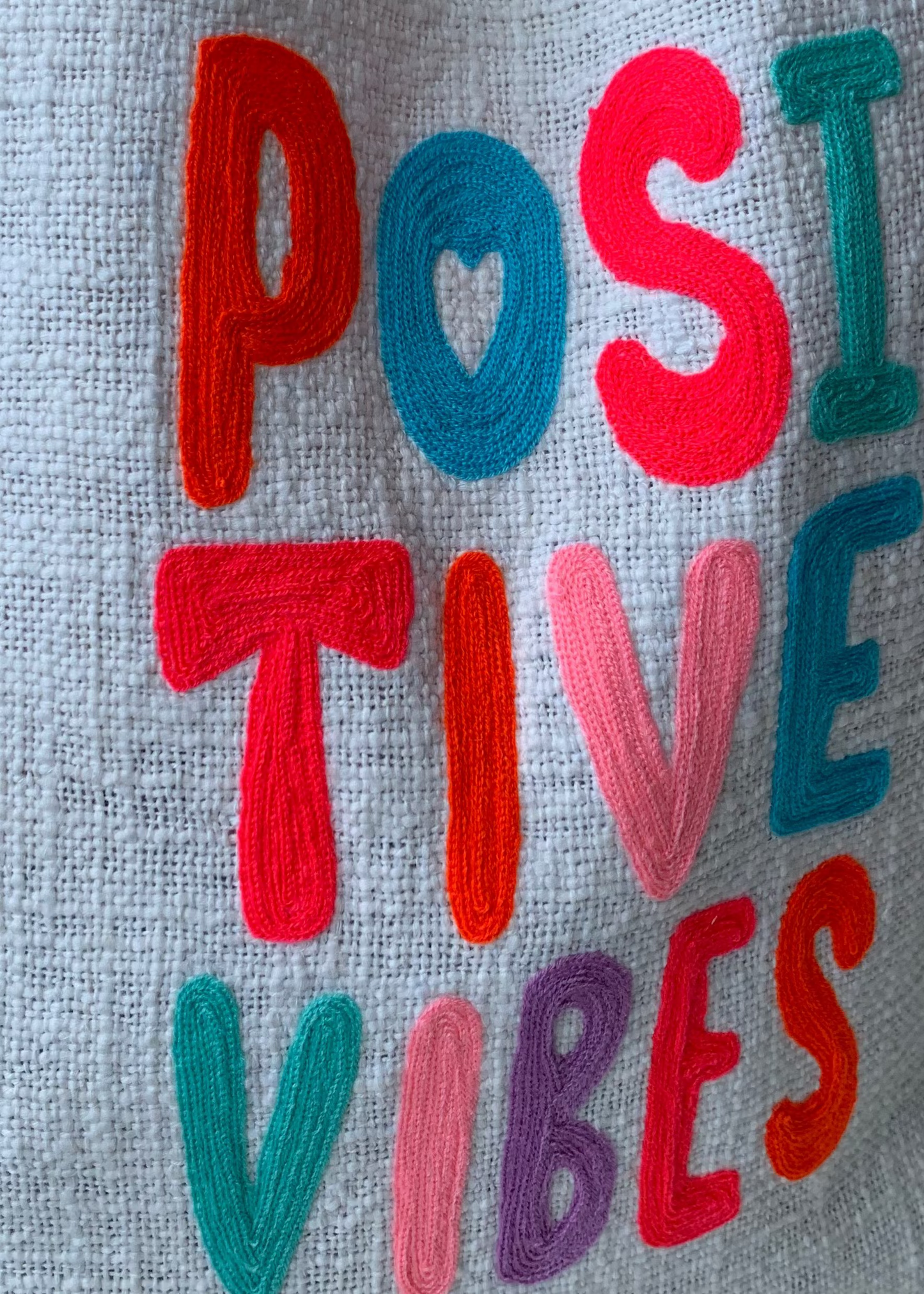 POSITIVE VIBES Embroidered Tote Bag