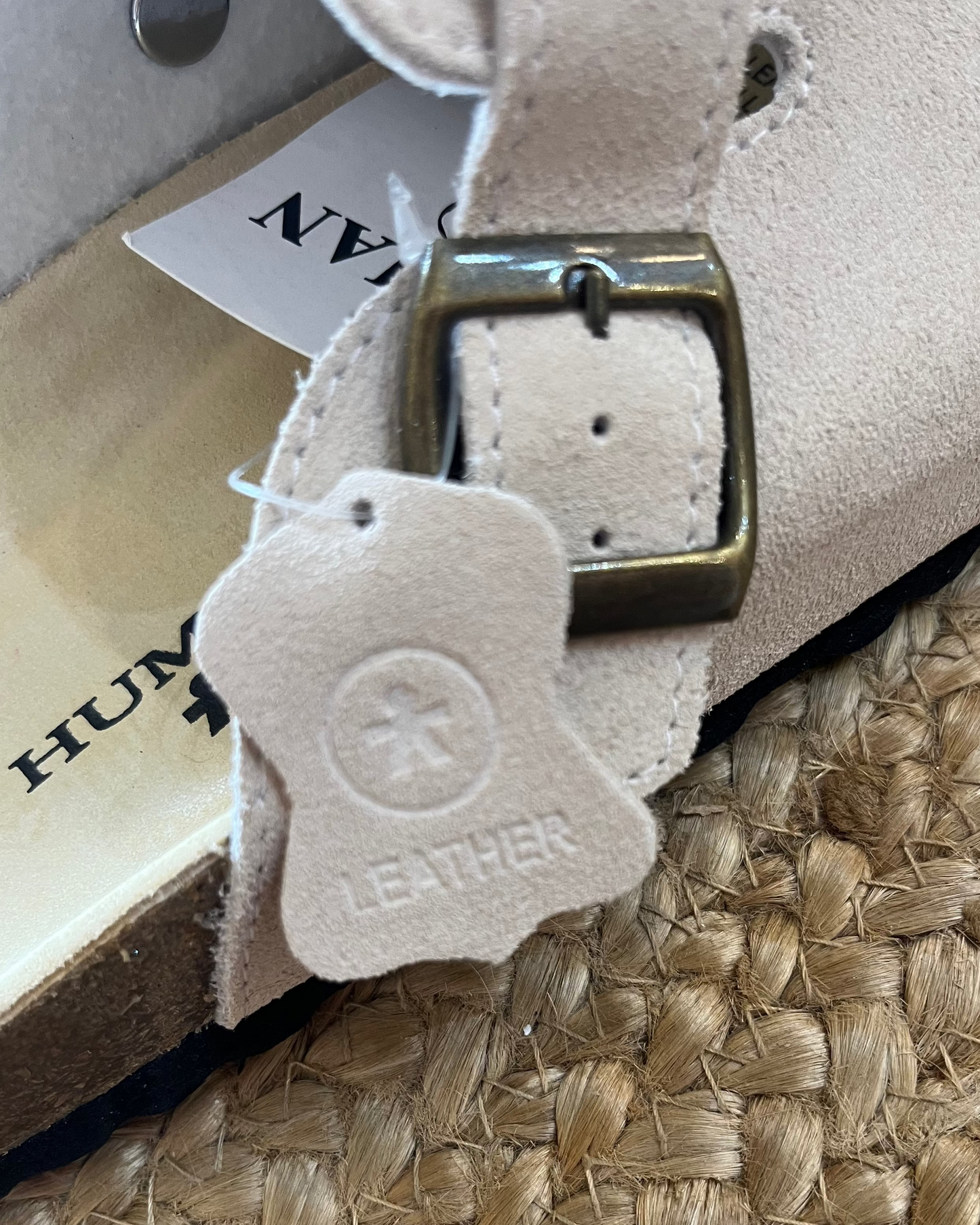 Lara Suede Slides in Sand by Human Shoes