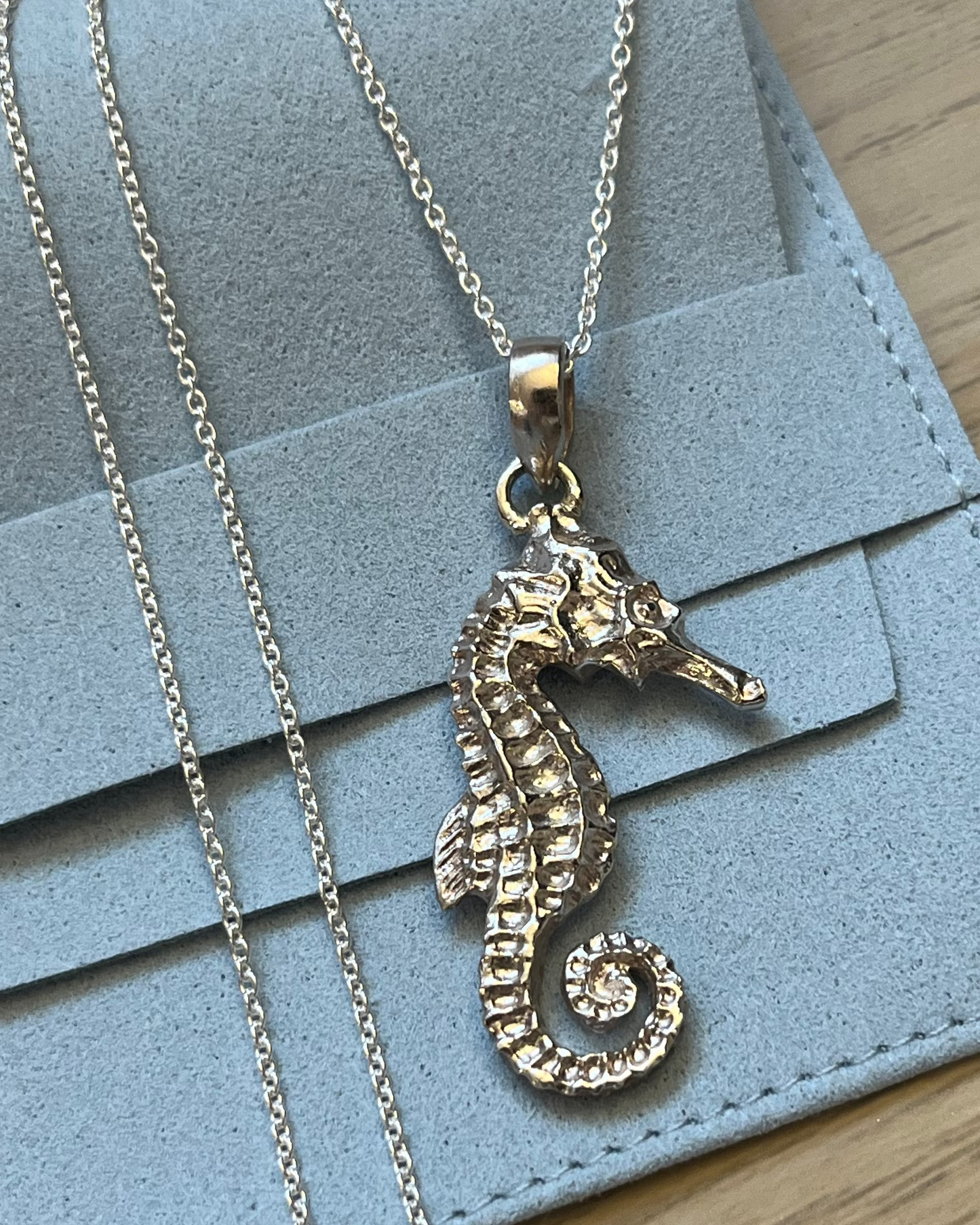 Seahorse Pendant & Freshwater Pearl Necklace Sterling Silver