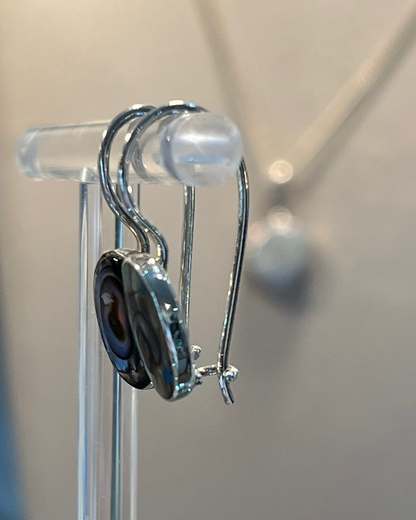Paua Shell Hook Earrings 925 Sterling Silver