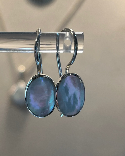 Mother of Pearl Hook Earrings 925 Sterling Silver