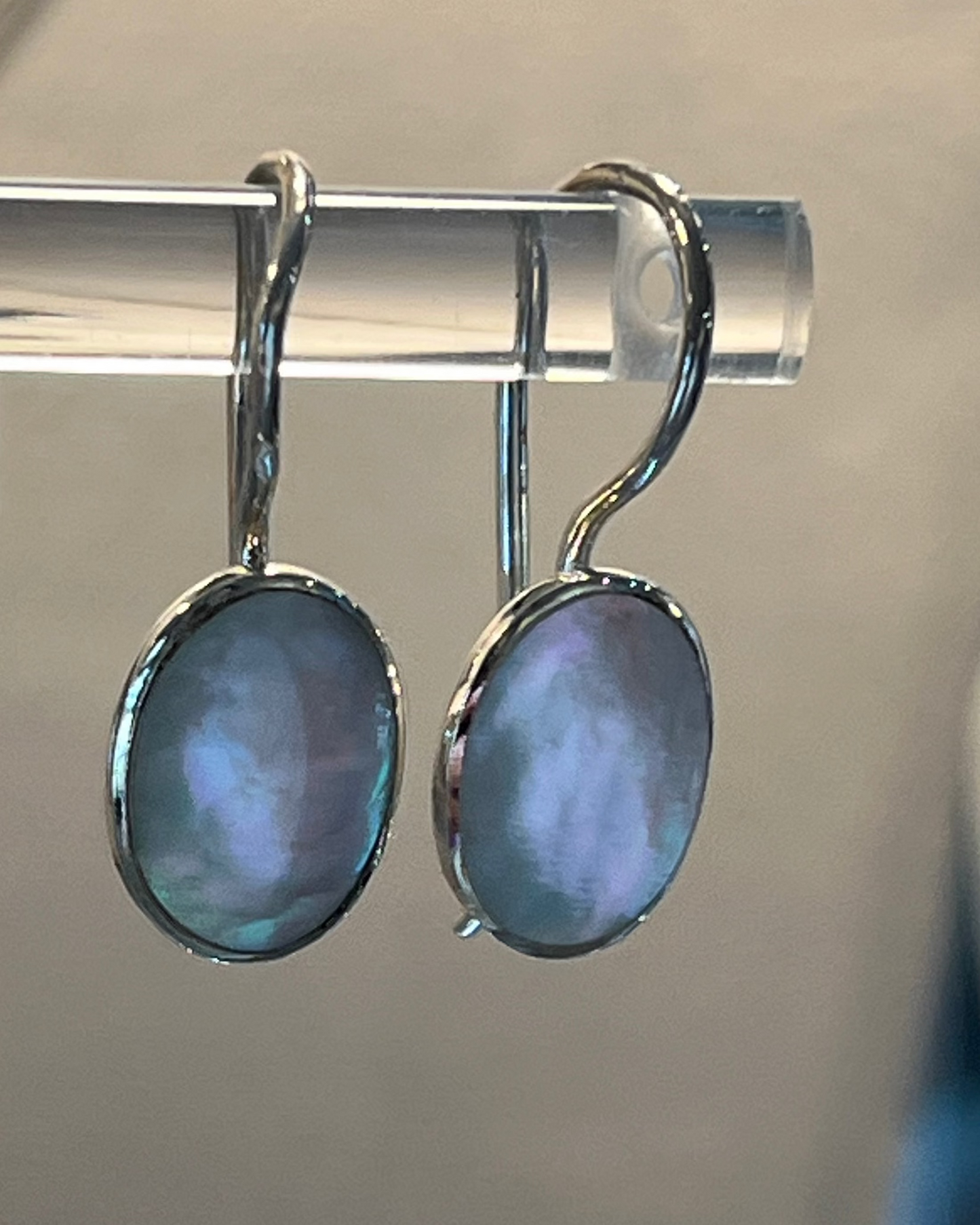 Mother of Pearl Hook Earrings 925 Sterling Silver