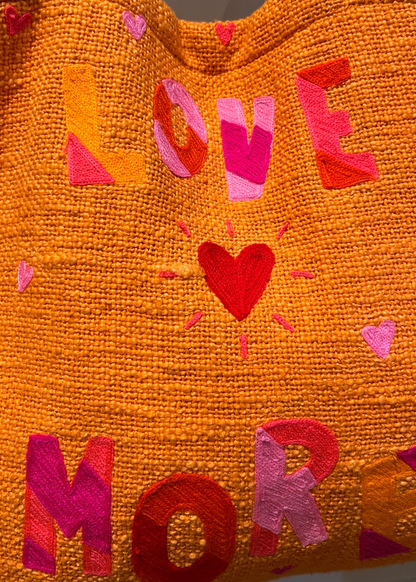 LOVE MORE Embroidered Tote Bag