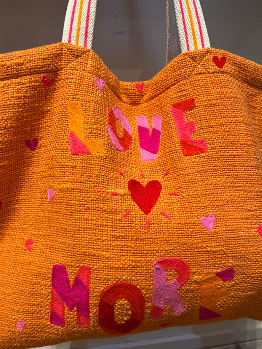 LOVE MORE Embroidered Tote Bag