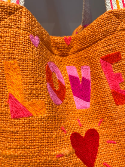 LOVE MORE Embroidered Tote Bag