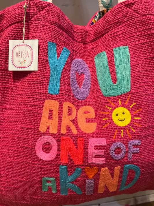 ONE OF A KIND Embroidered Tote Bag