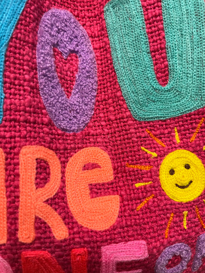 ONE OF A KIND Embroidered Tote Bag