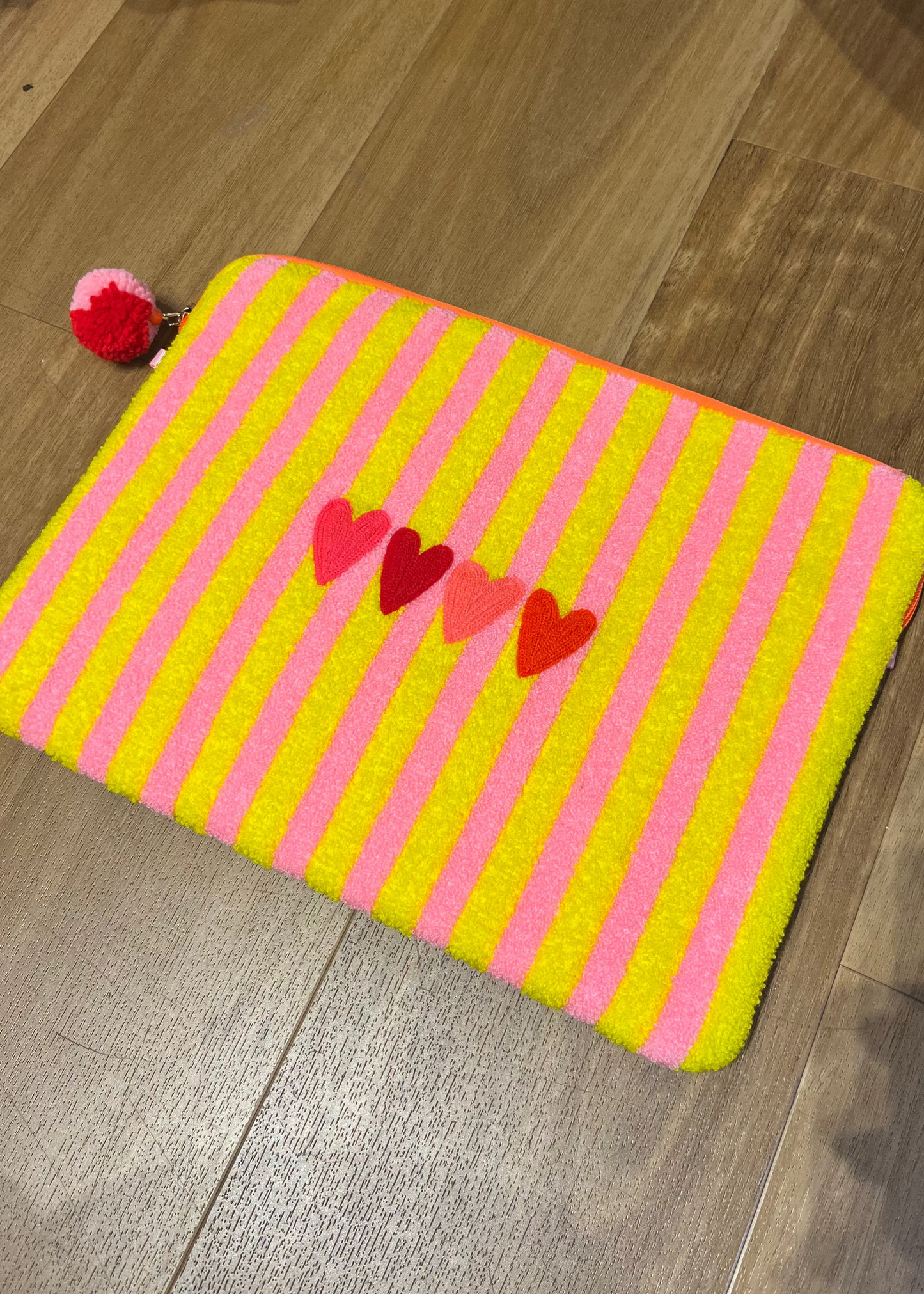 Hearts Embroidered Laptop Sleeve