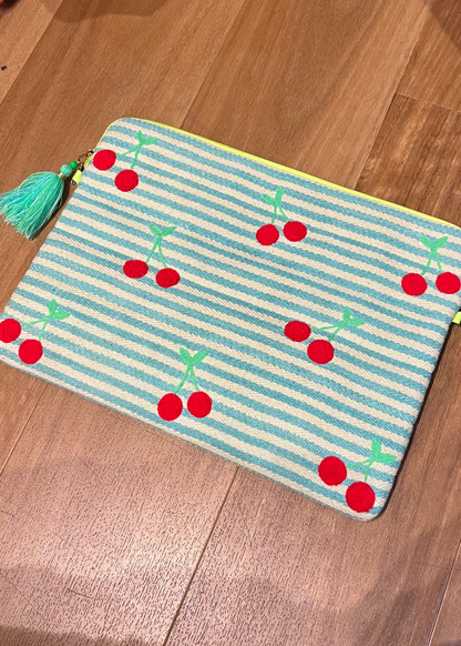 Cherry Embroidered Laptop Sleeve