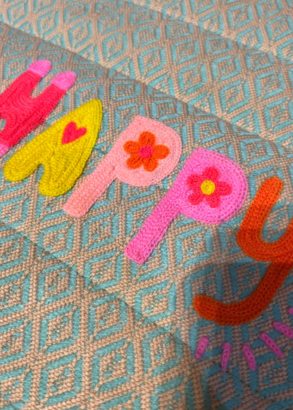 HAPPY Embroidered Laptop Sleeve
