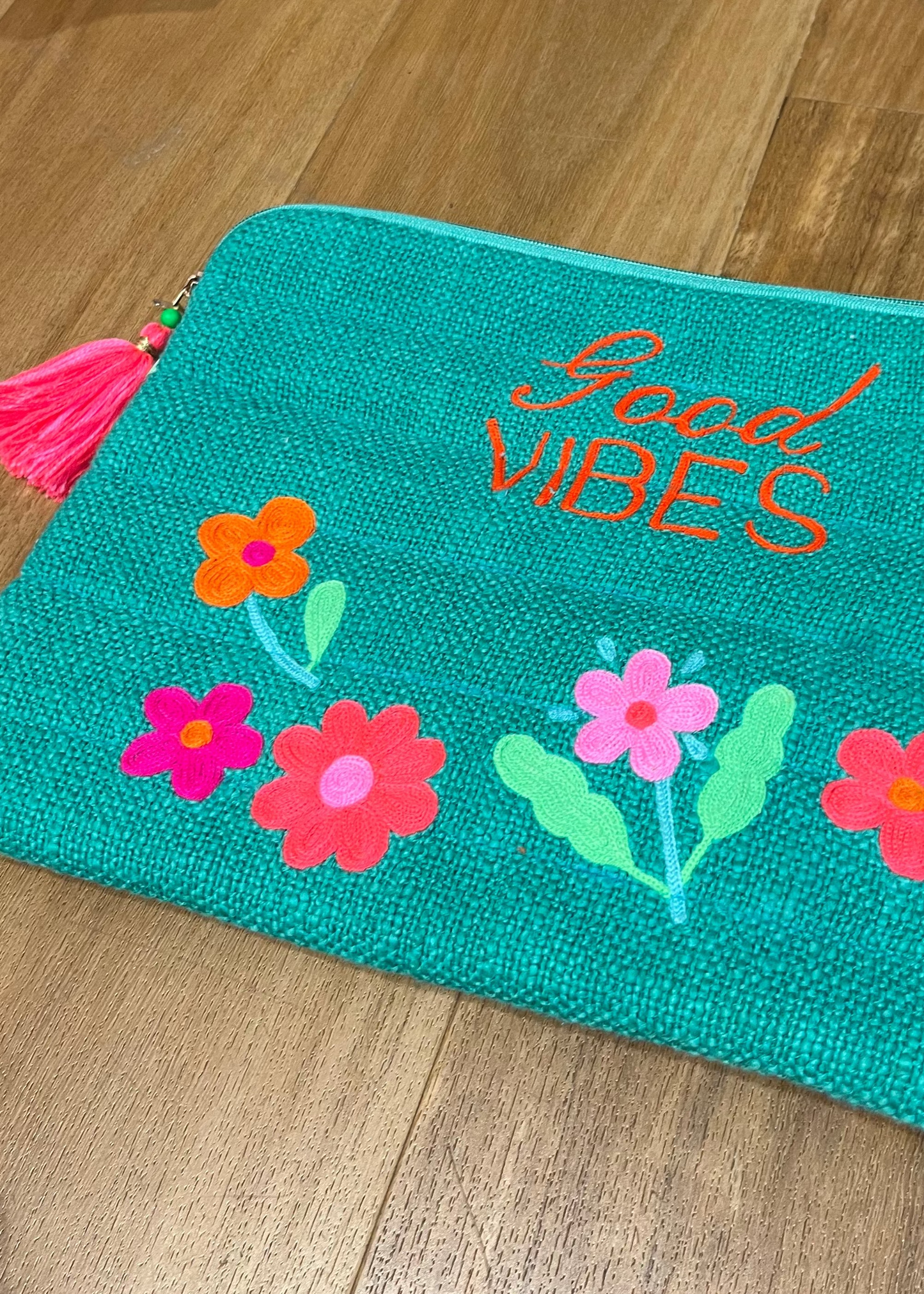 GOOD VIBES Embroidered Laptop Sleeve
