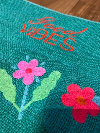 GOOD VIBES Embroidered Laptop Sleeve
