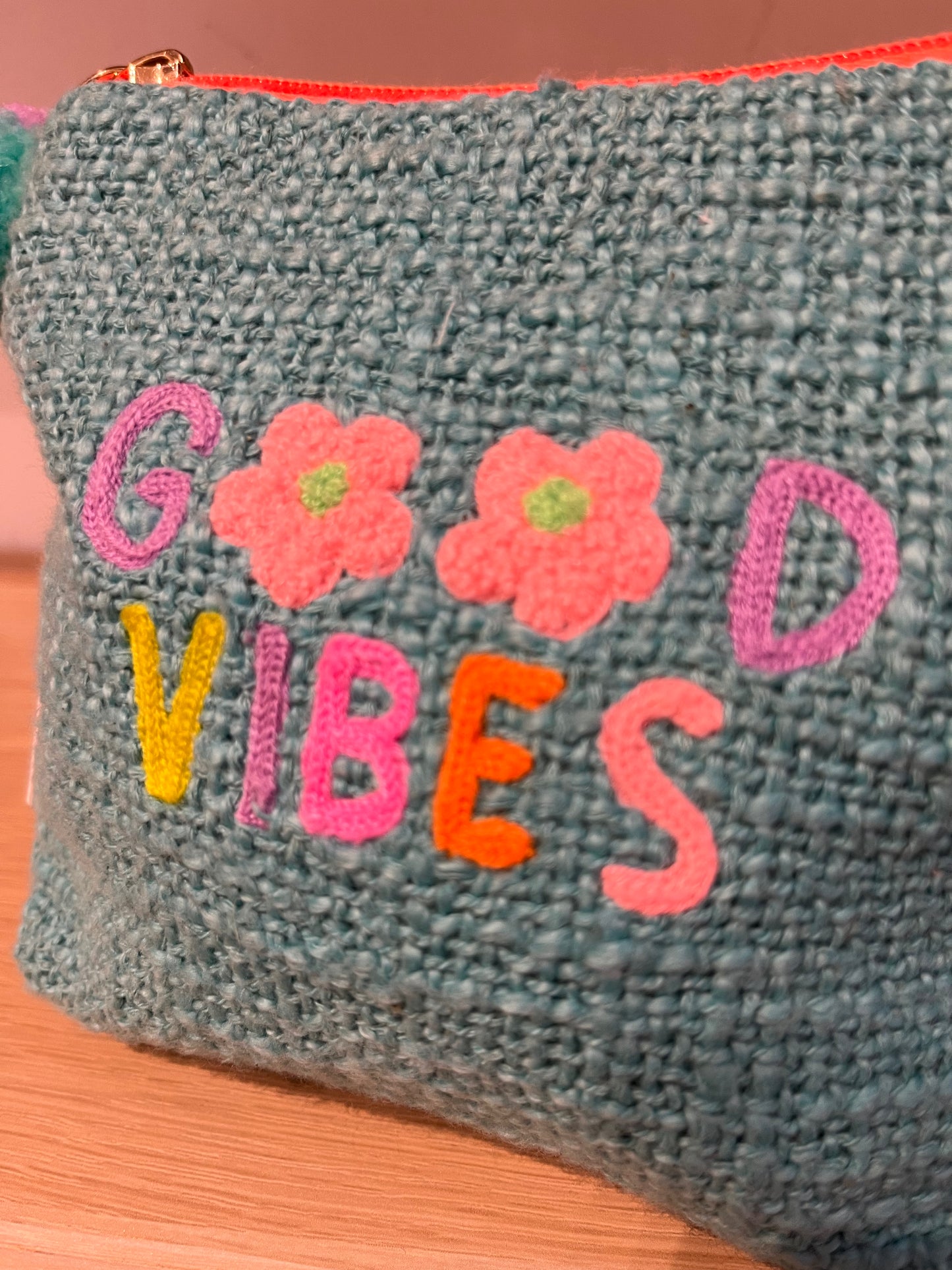 GOOD VIBES Embroidered Coin Purse