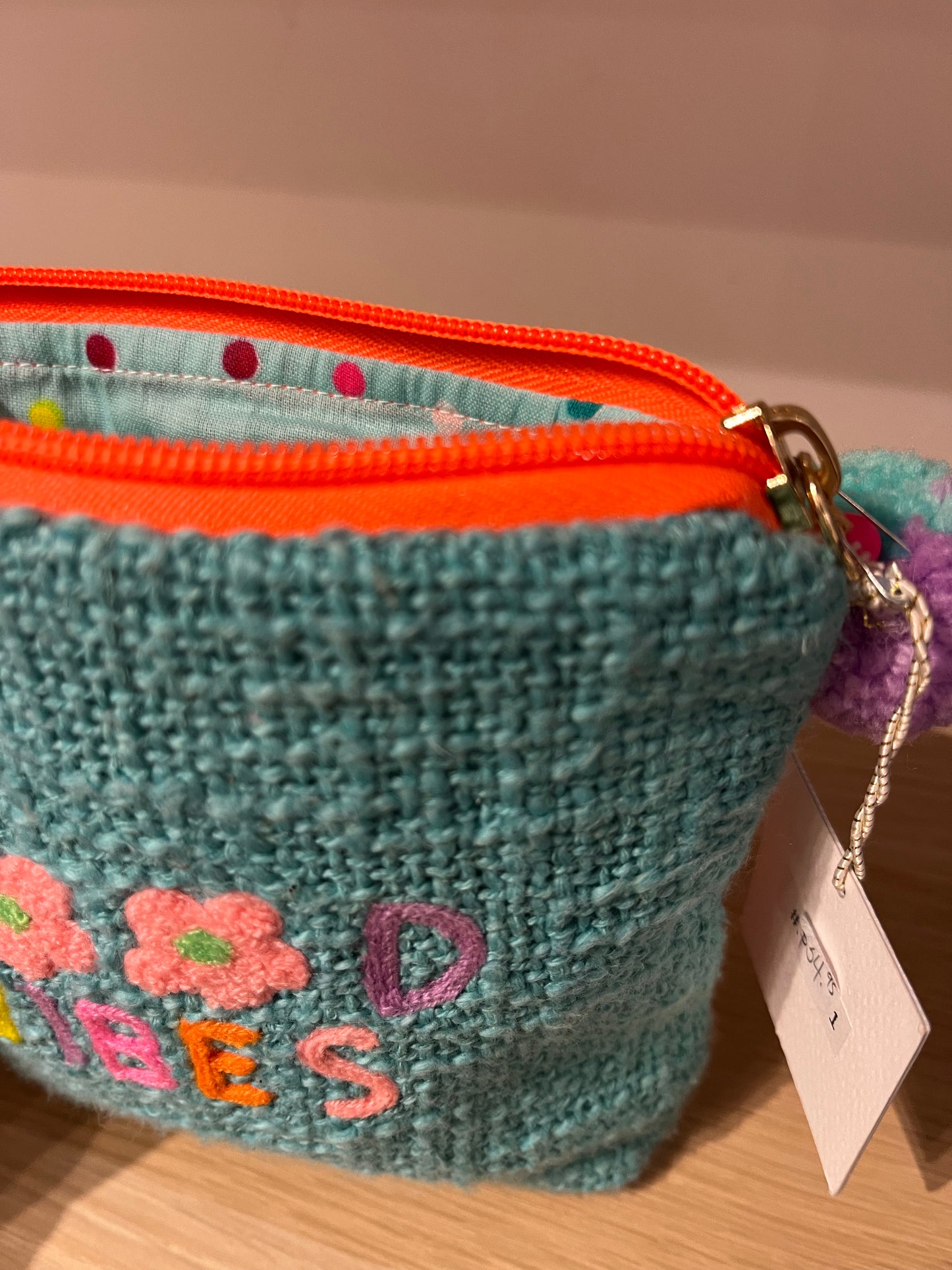 GOOD VIBES Embroidered Coin Purse
