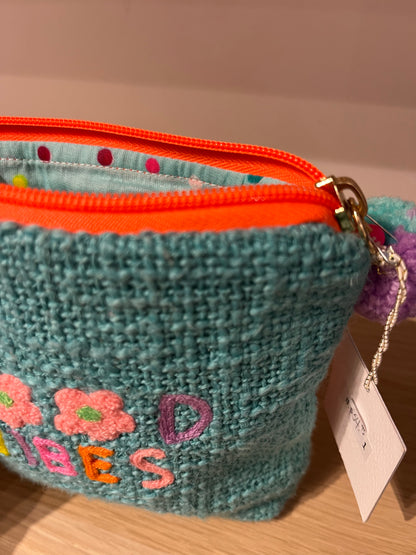 GOOD VIBES Embroidered Coin Purse