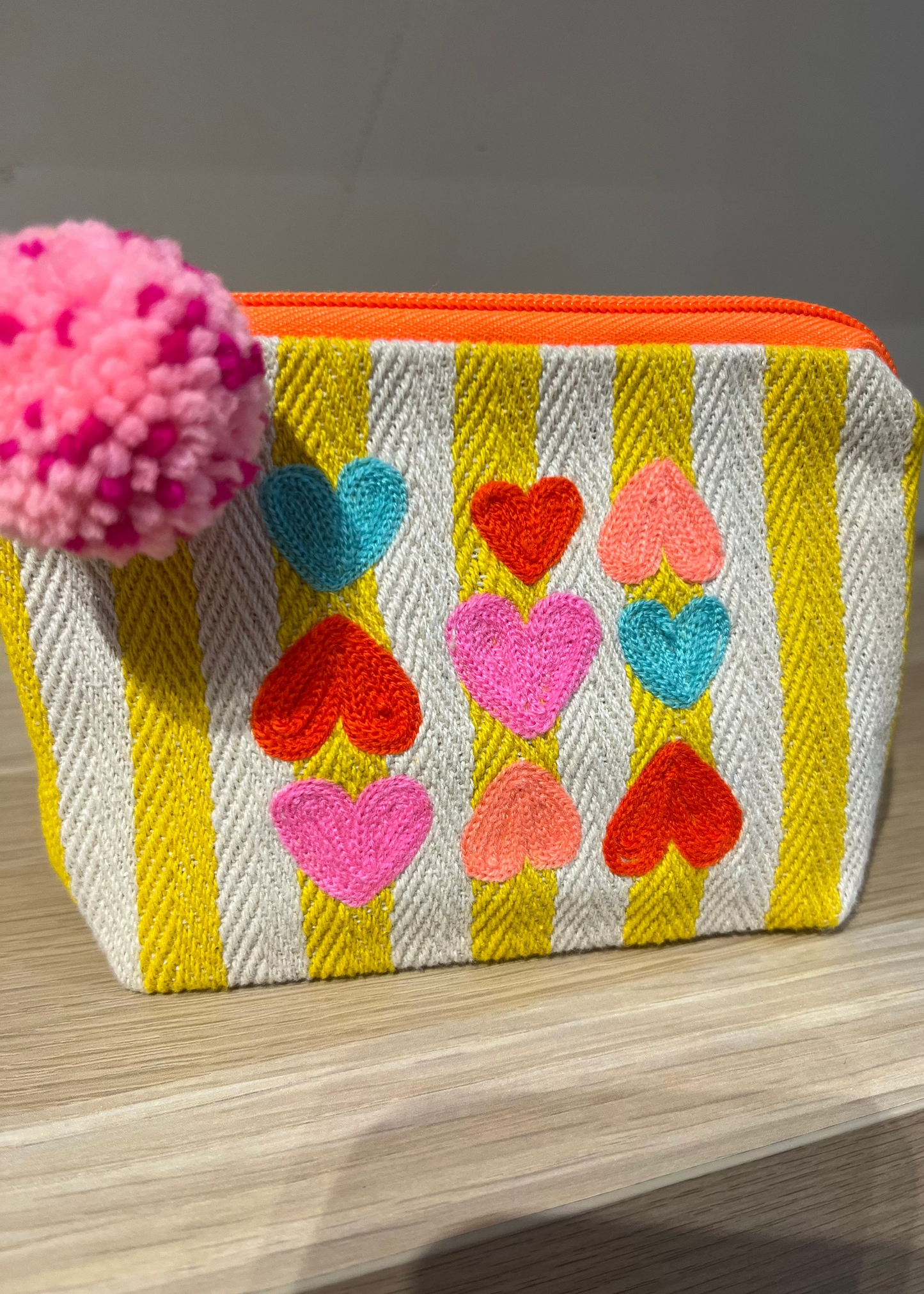Hearts Embroidered Coin Purse