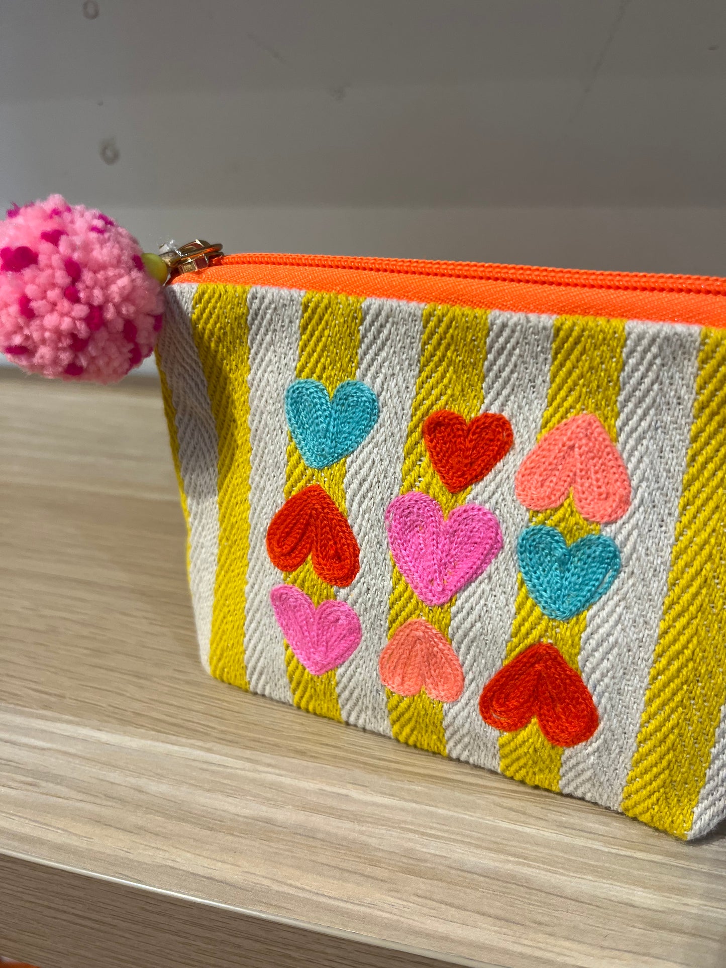 Hearts Embroidered Coin Purse