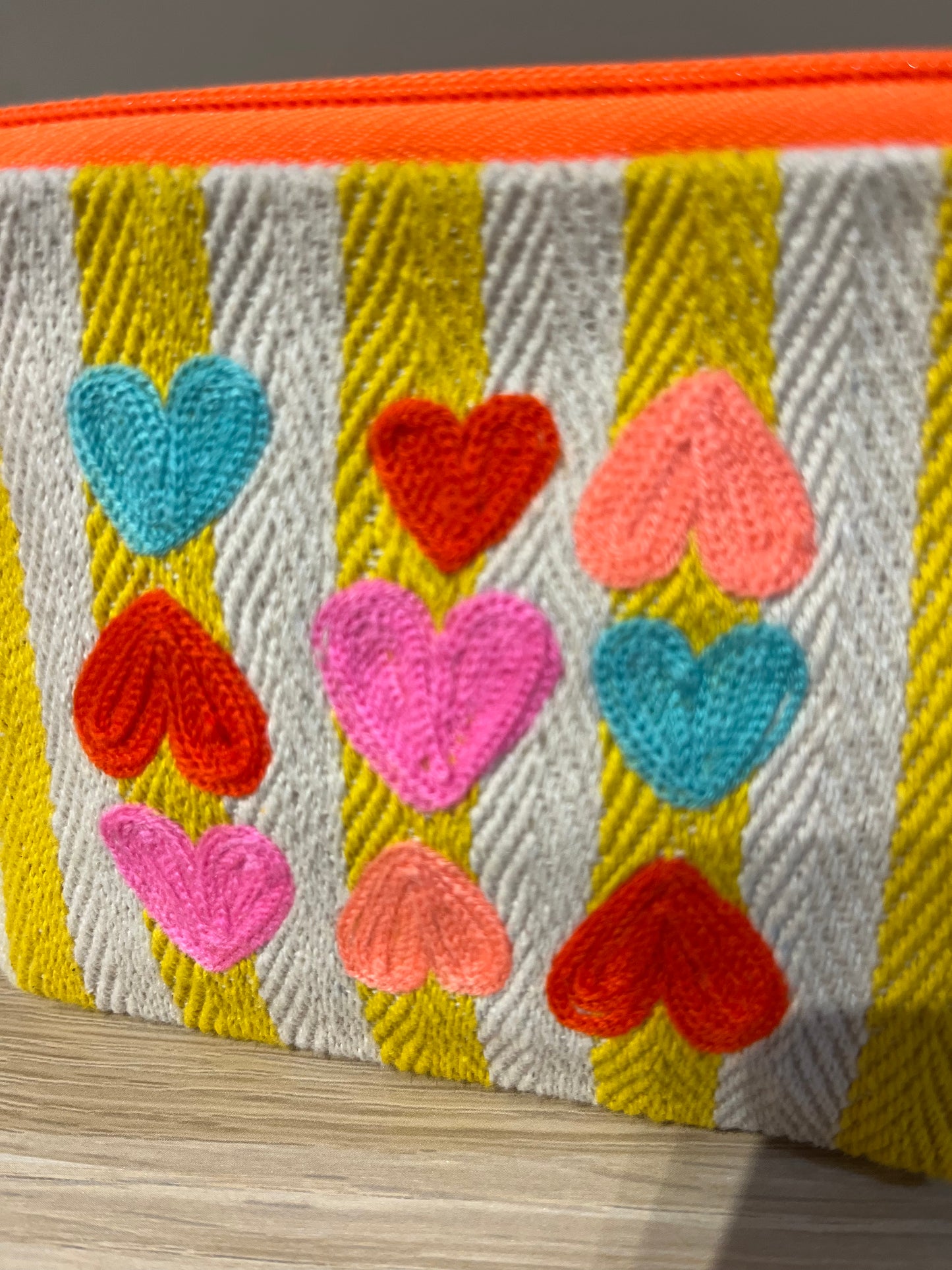 Hearts Embroidered Coin Purse