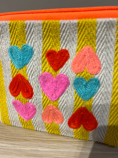 Hearts Embroidered Coin Purse