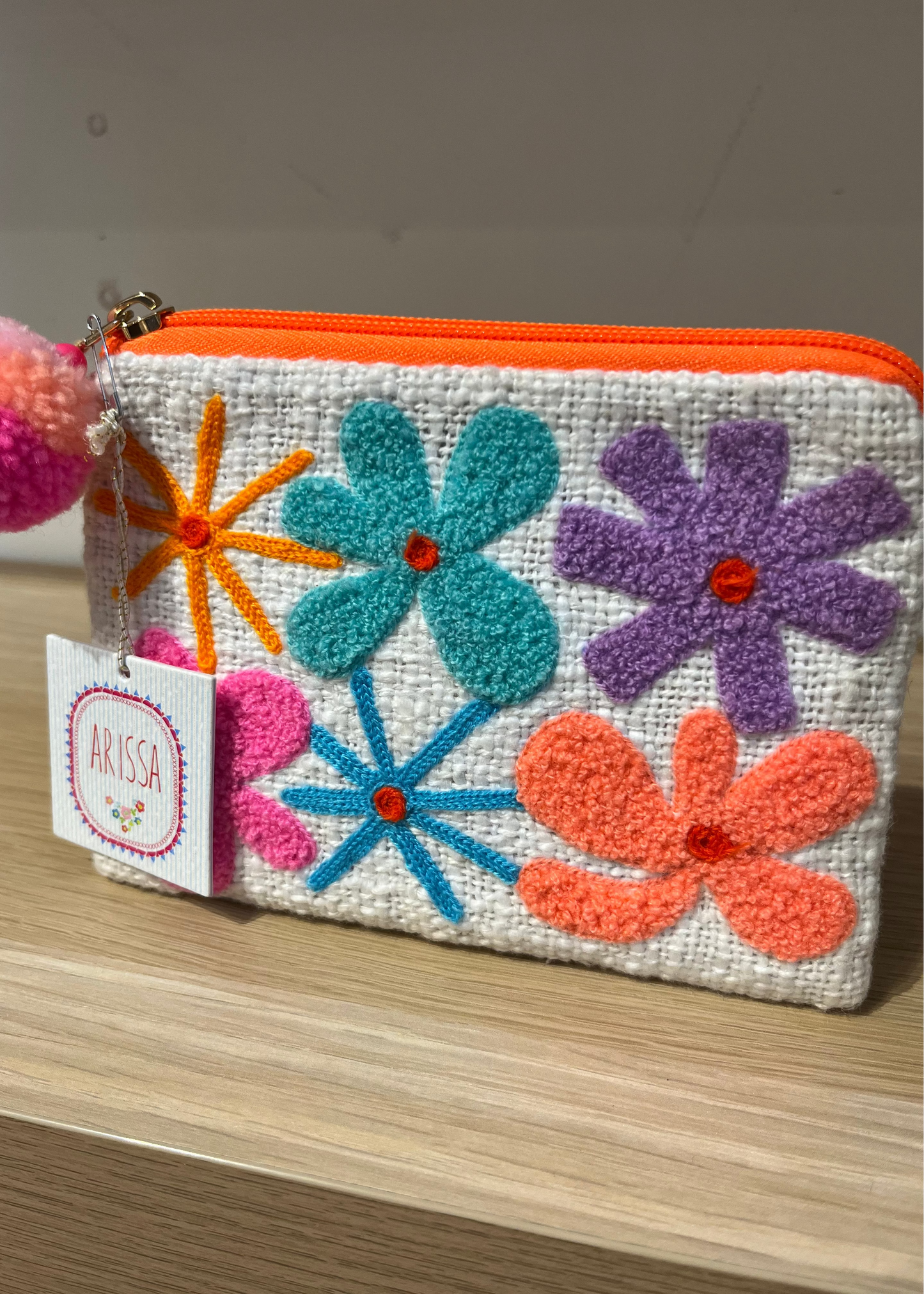 Flower Power Embroidered Coin Purse