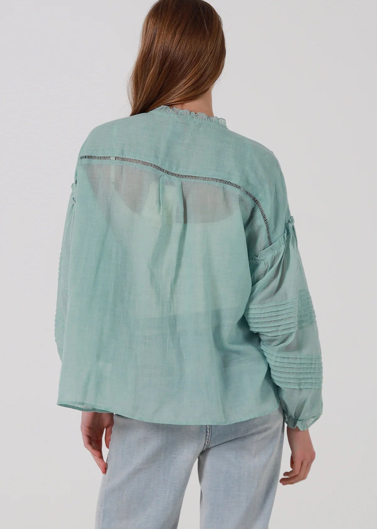 Lani Resort Blouse in Aqua by Salty Palm