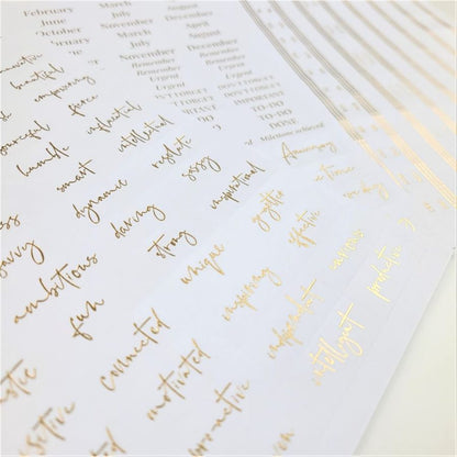 Planner Stickers & Label Set White Gold