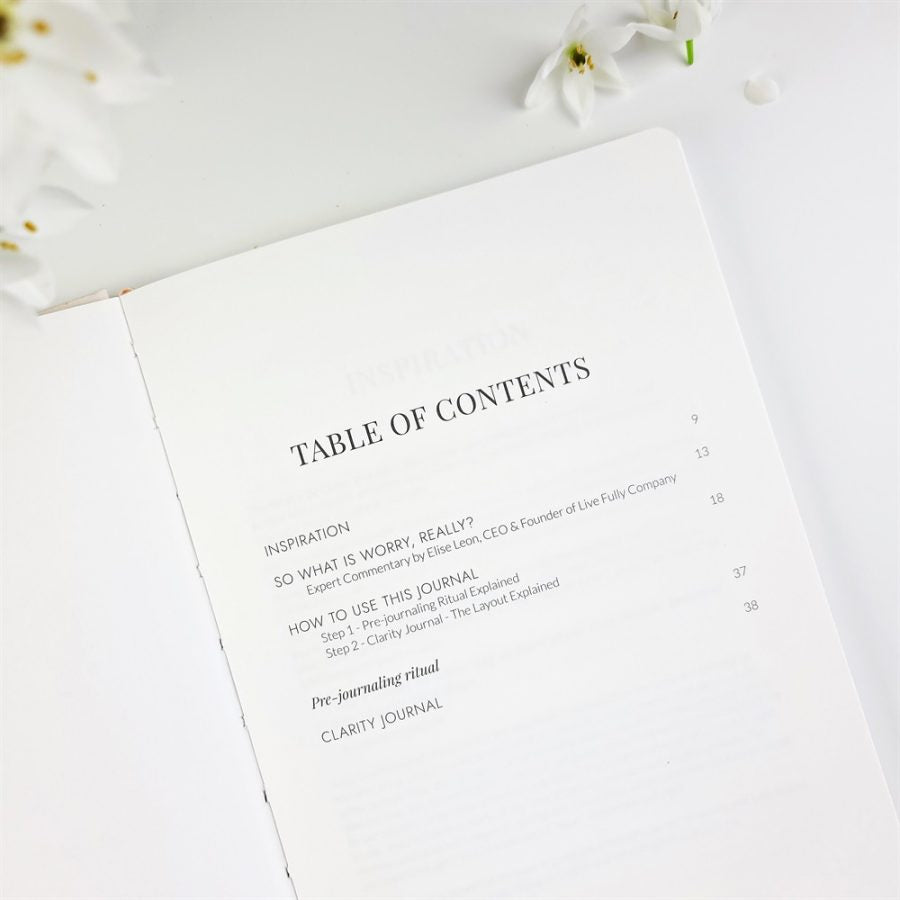 Worry Be Gone - Clarity Journal in Vanilla