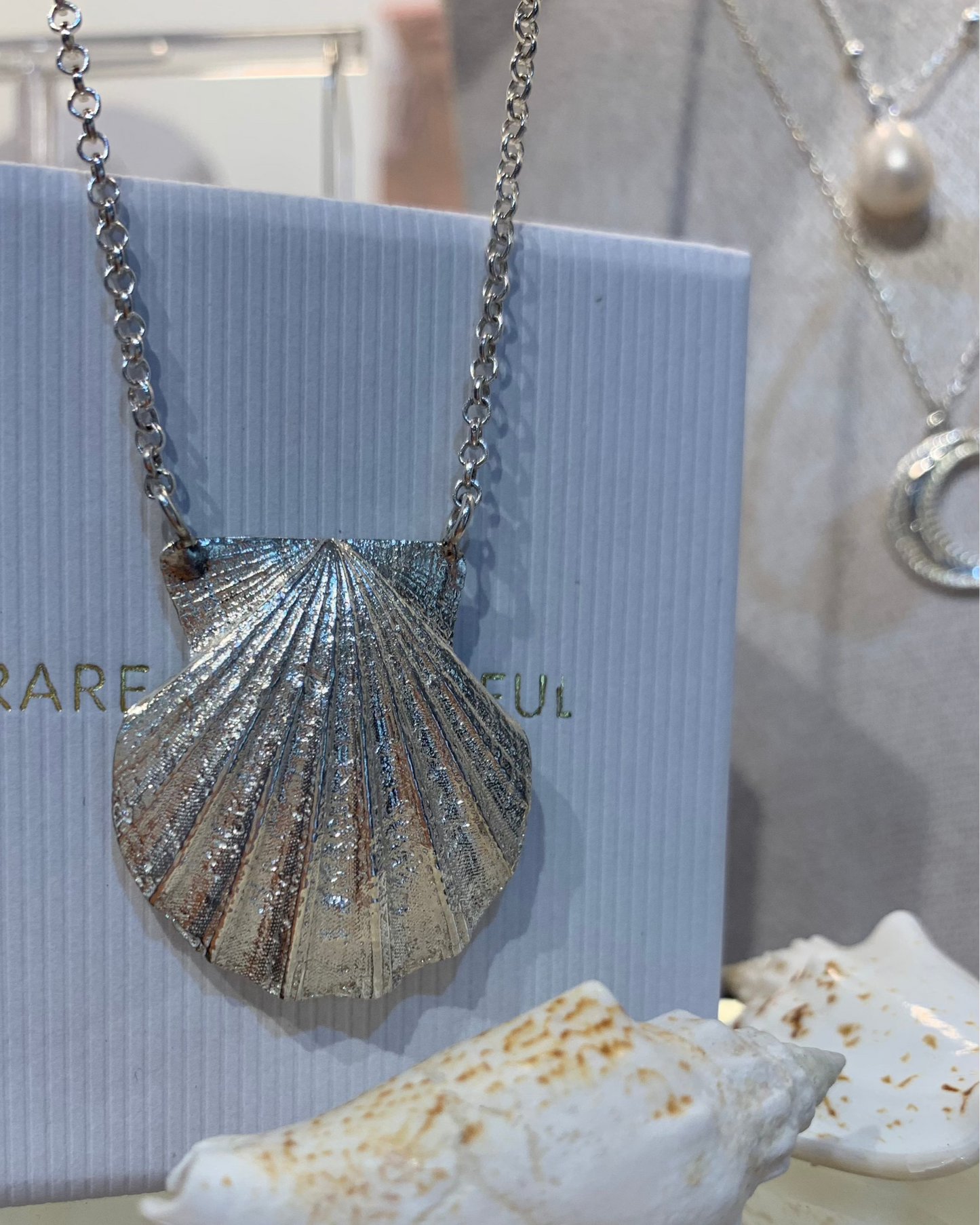 Siren Scallop Shell Pendant Necklace