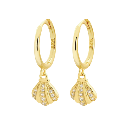 Marley Clam Shell Huggie Earrings