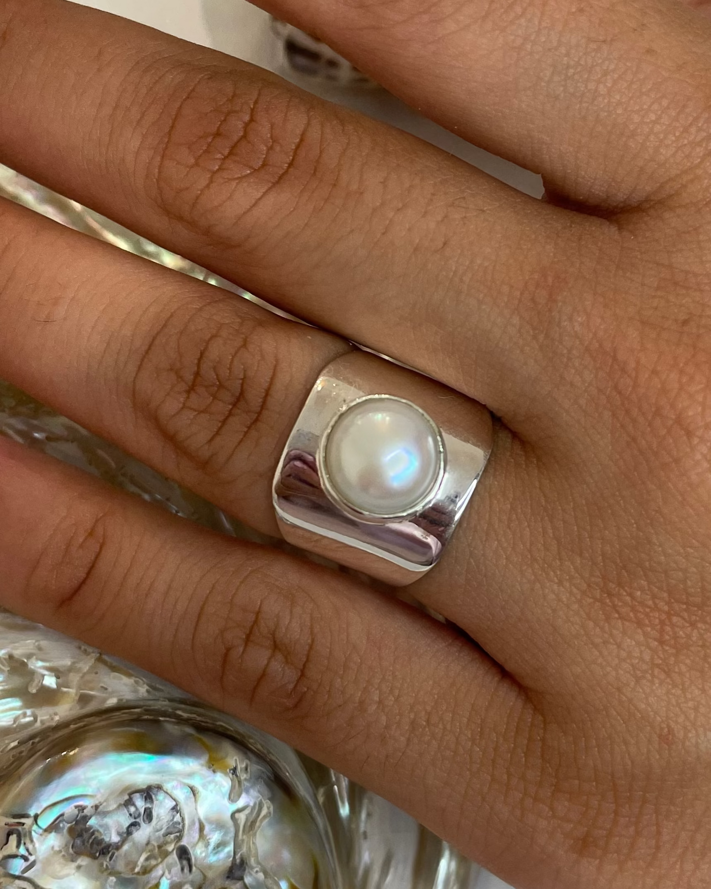 Nixie Freshwater Pearl Ring Sterling Silver