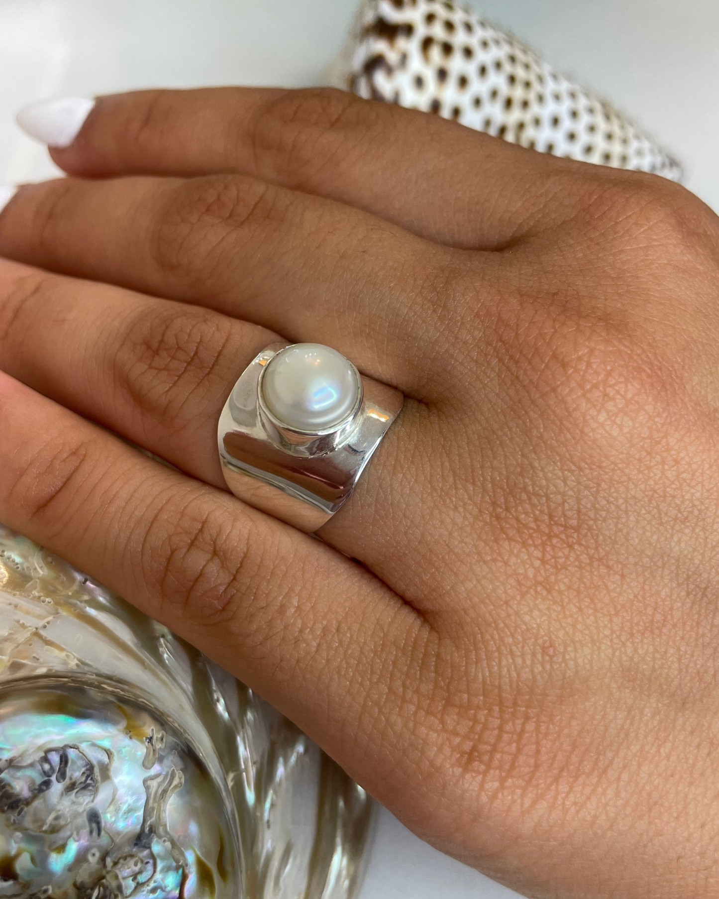 Nixie Freshwater Pearl Ring Sterling Silver