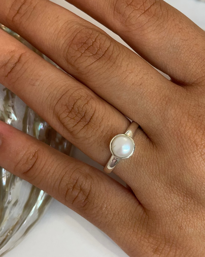 Noa Freshwater Pearl Ring Sterling Silver